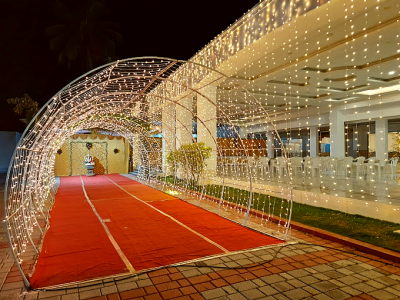 Elegant light decoration at the entrance of Sri Lakshmi Convention Coimbatore